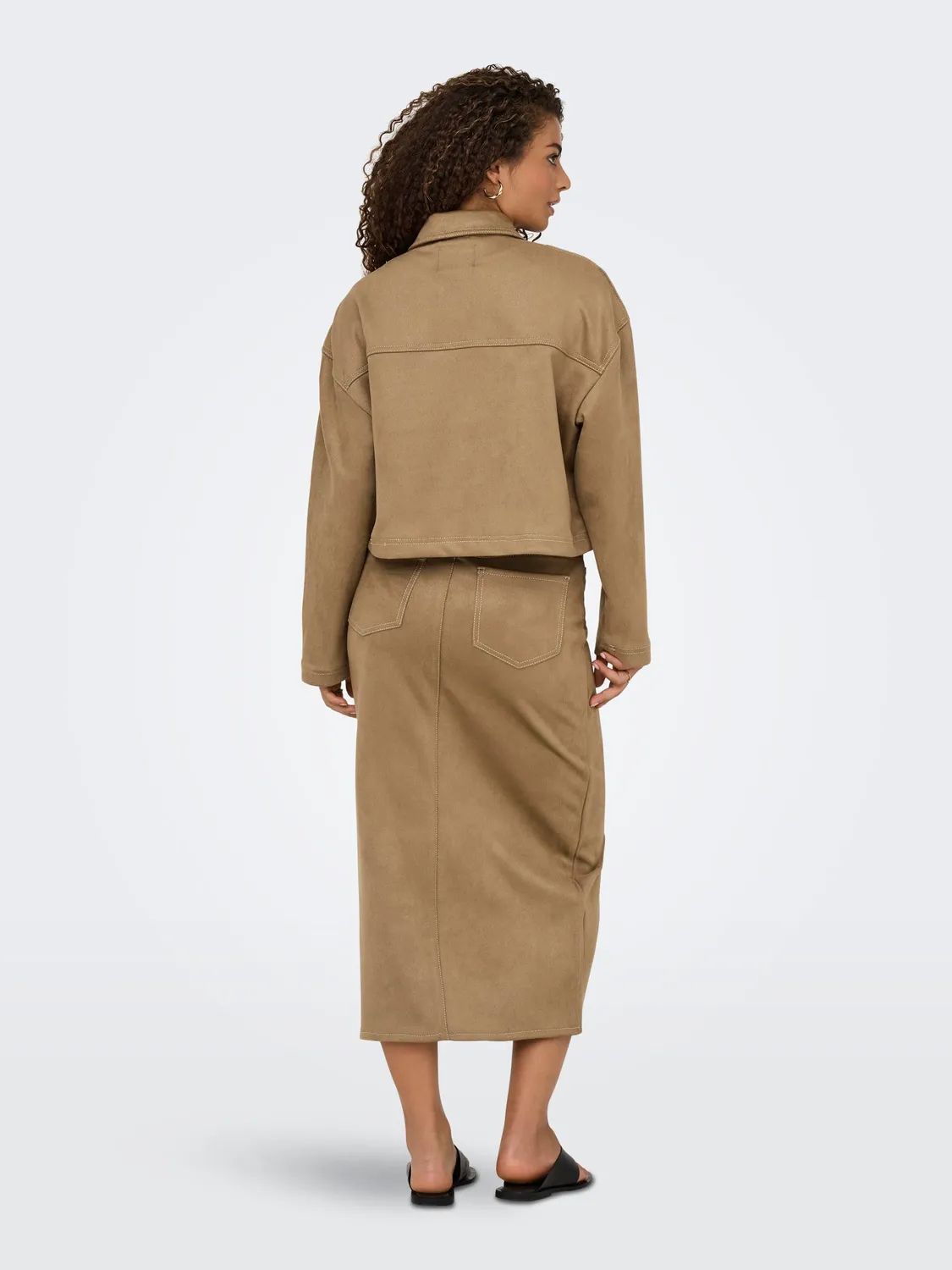 Only Onlstina Giacca Donna M Camoscio Crema