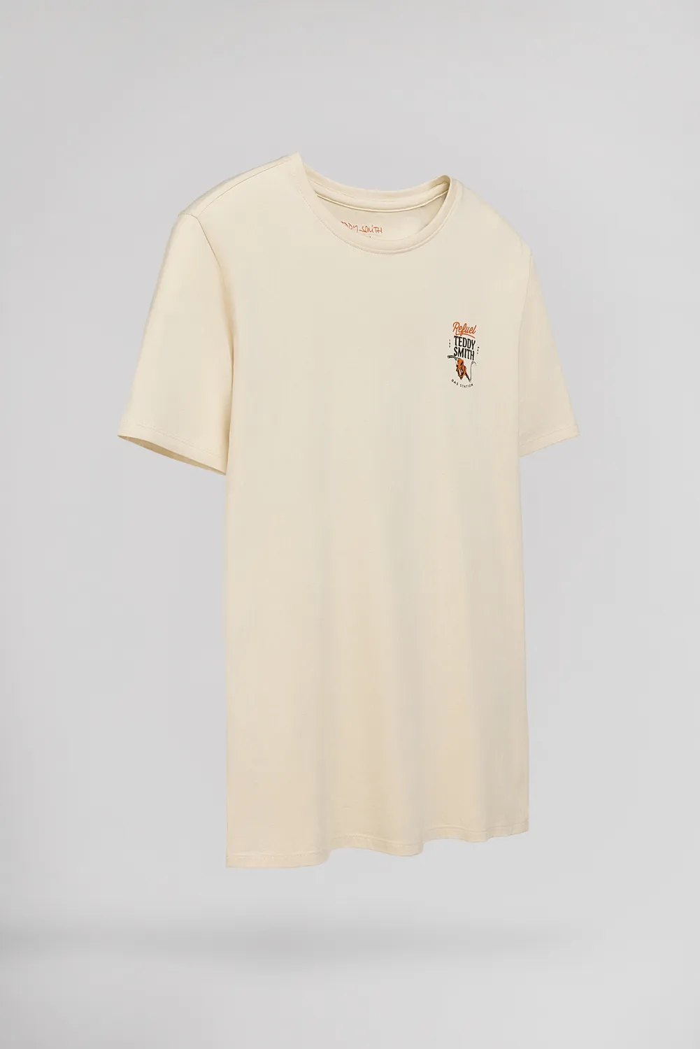 Teddy Smith T-Carser maglietta uomo crema jersey cotone