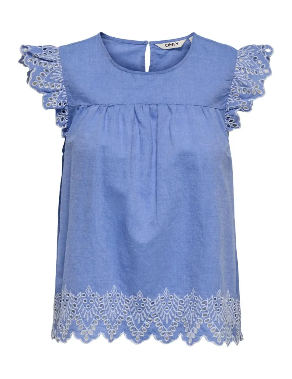 ONLY Onltulum EMB top donna maniche corte ricamato