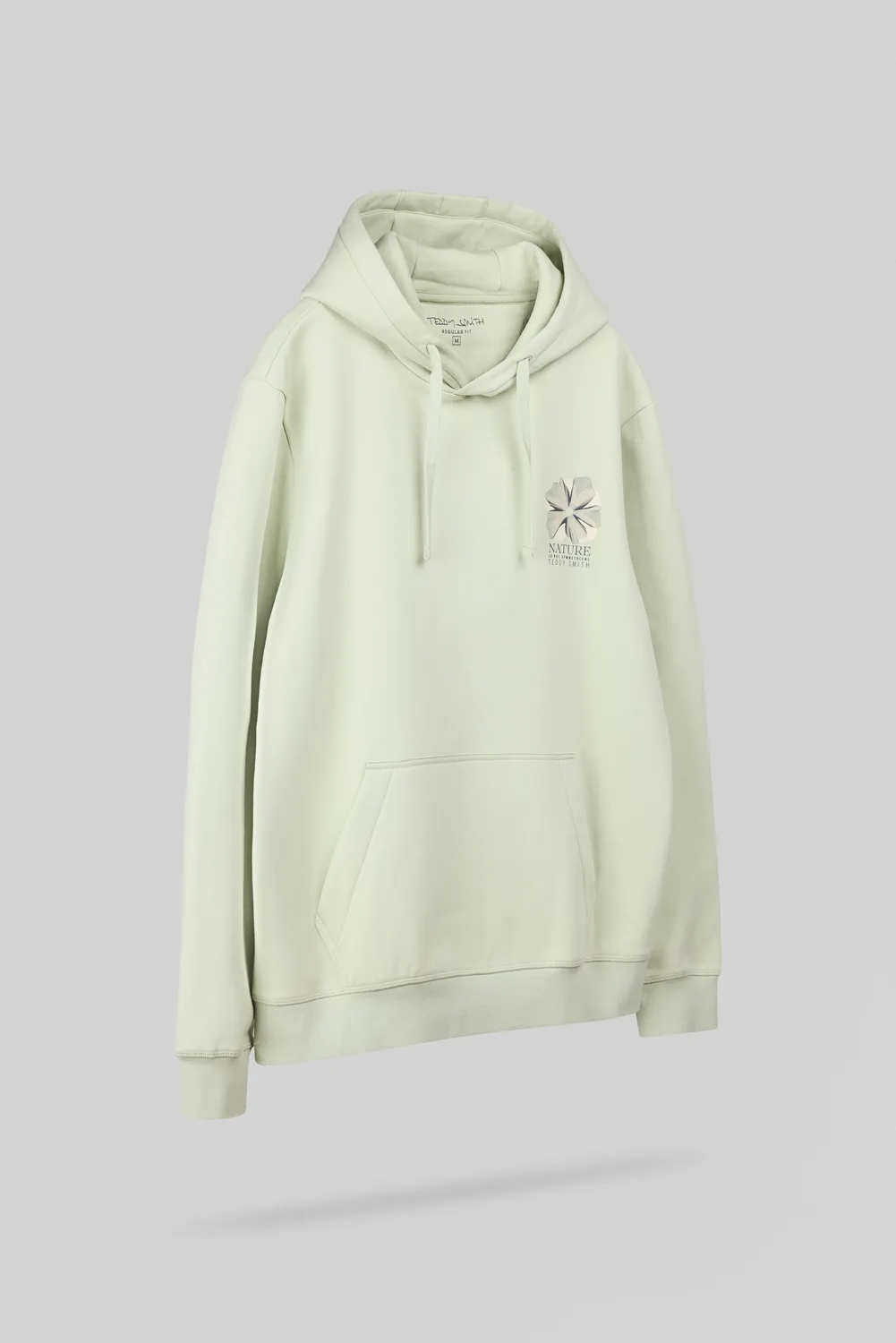 Teddy Smith S-Nature Hoody felpa cappuccio vert nacre