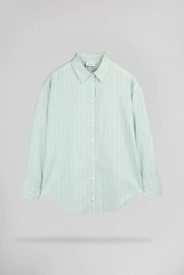 Teddy Smith C-Charlina camicia donna stone mint righe