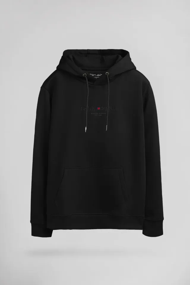 Teddy Smith S-Jim Hoody felpa cappuccio nera uomo