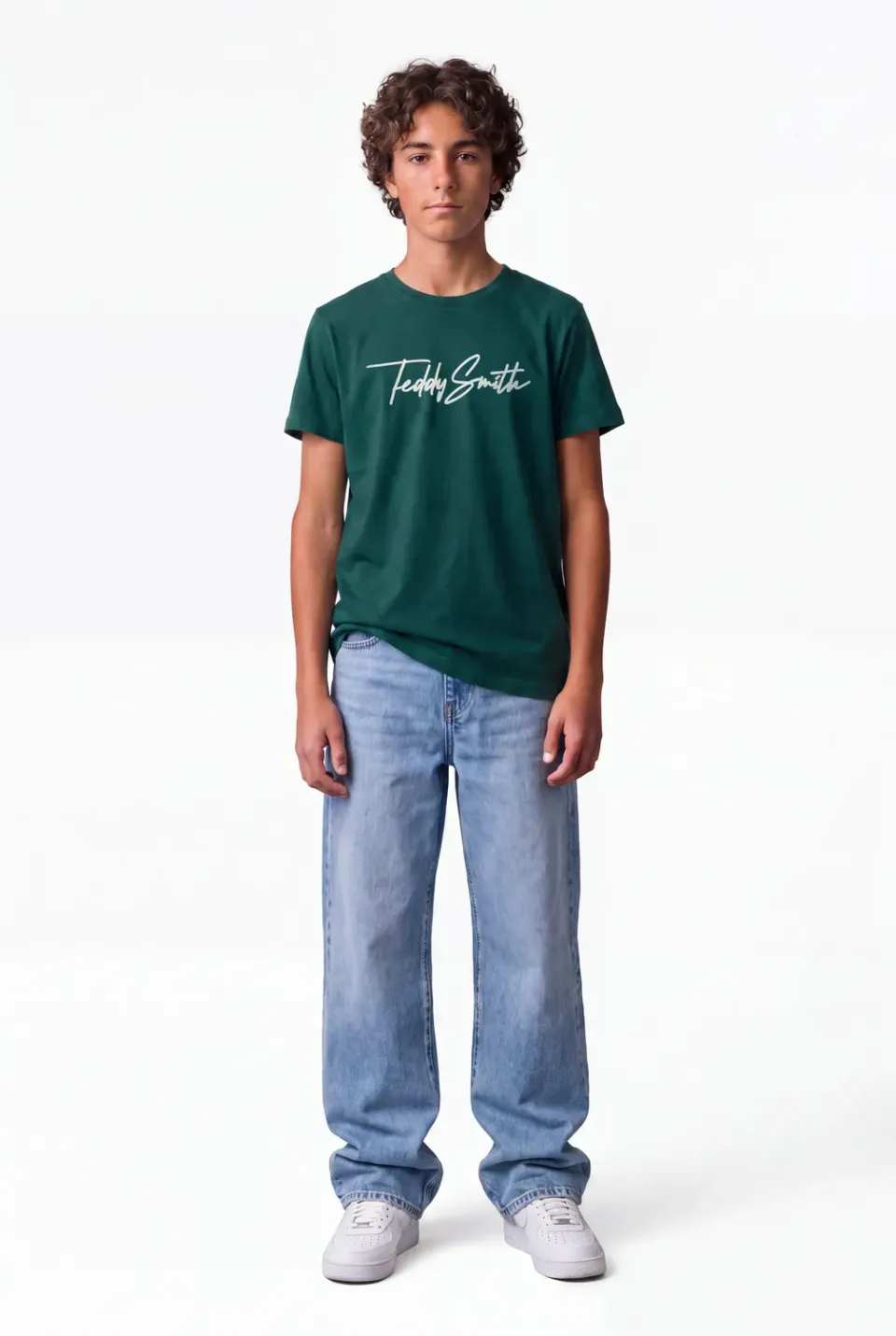 Teddy Smith T-Evan MC JR t-shirt bambino verde vert pin