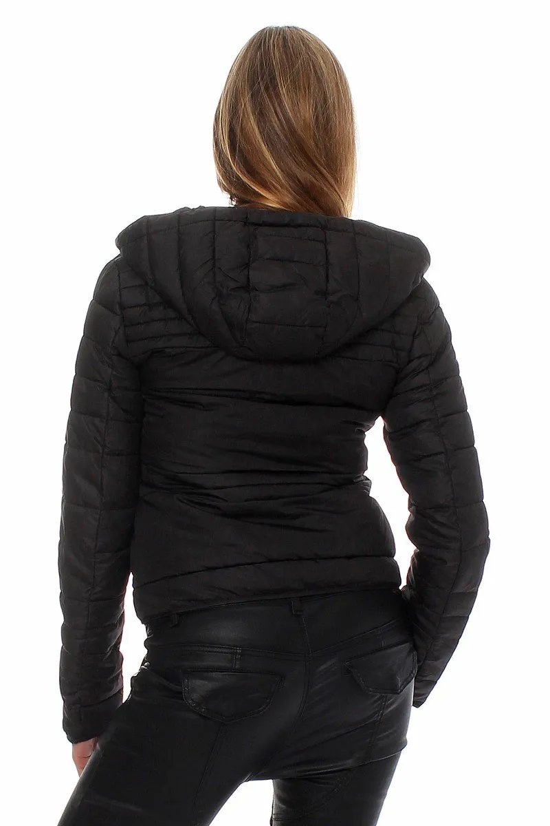 Only Onlmagic Giacca Donna M Nera Trapuntata Cappuccio