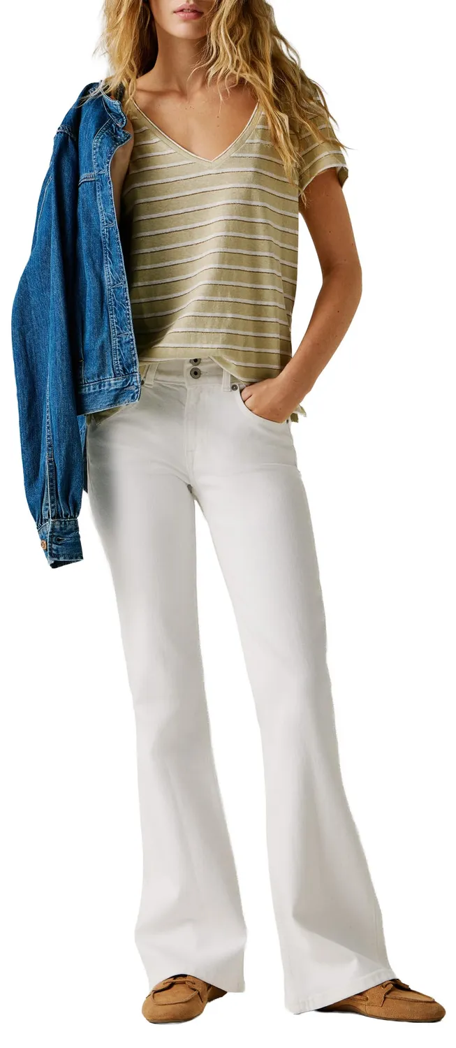 Pepe Jeans London Venus flare jeans donna azzurro elasticizzato