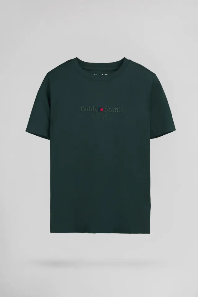 Teddy Smith T-Jim MC JR t-shirt ragazzo verde pino cotone