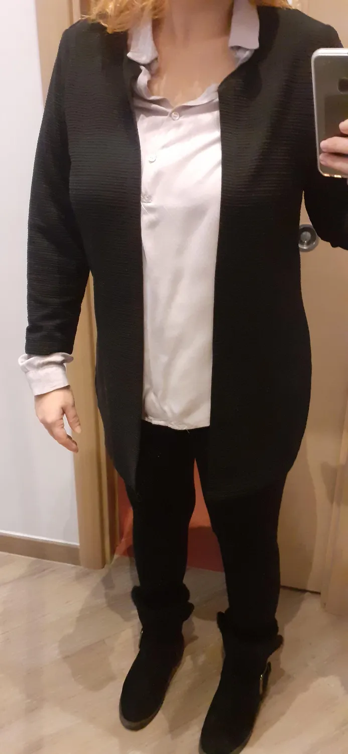 Only Cardigan Long Loose cardigan donna nero lungo