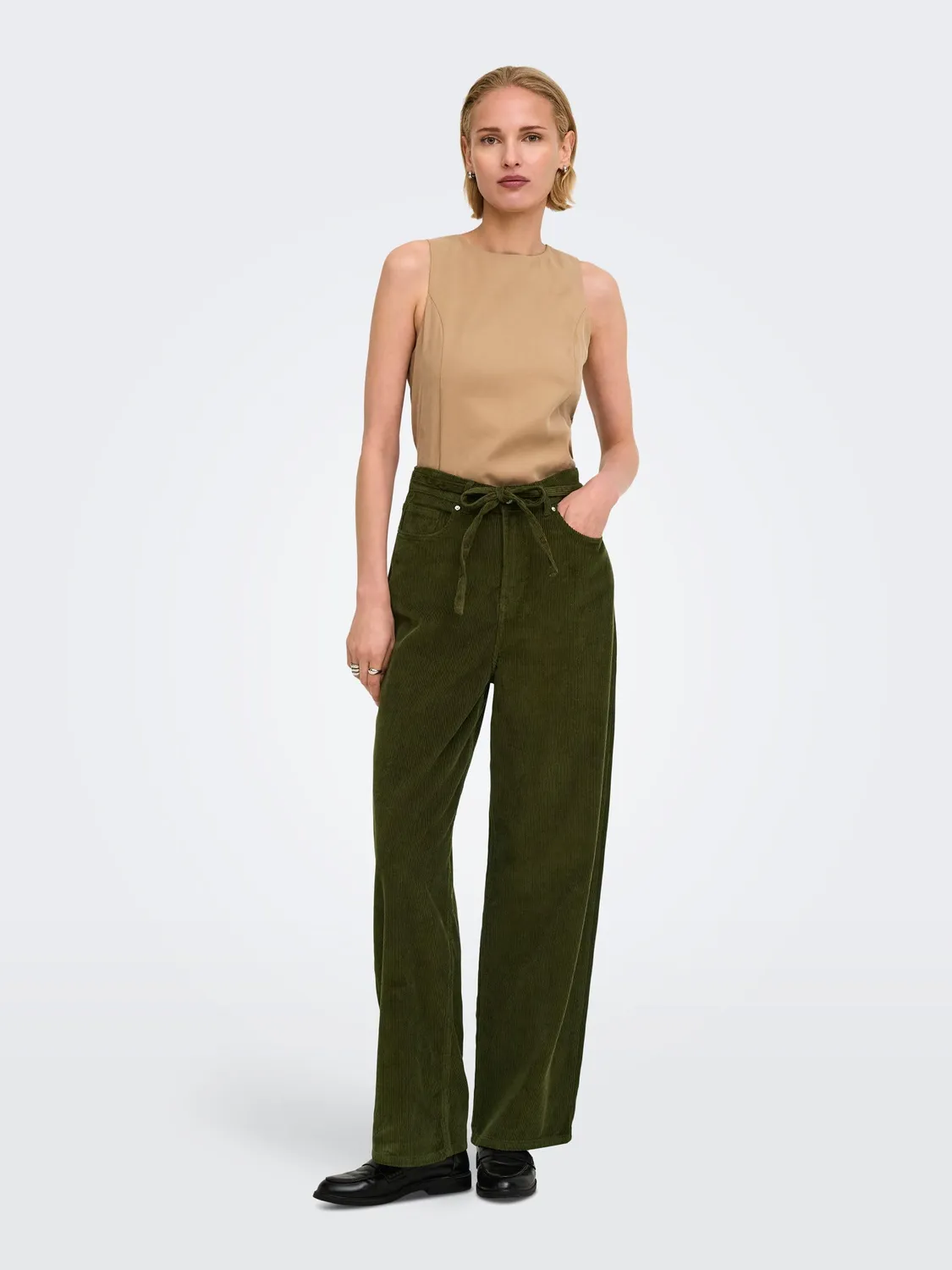 ONLY Onlbleecker MW Pantalone Cord Cintura Donna