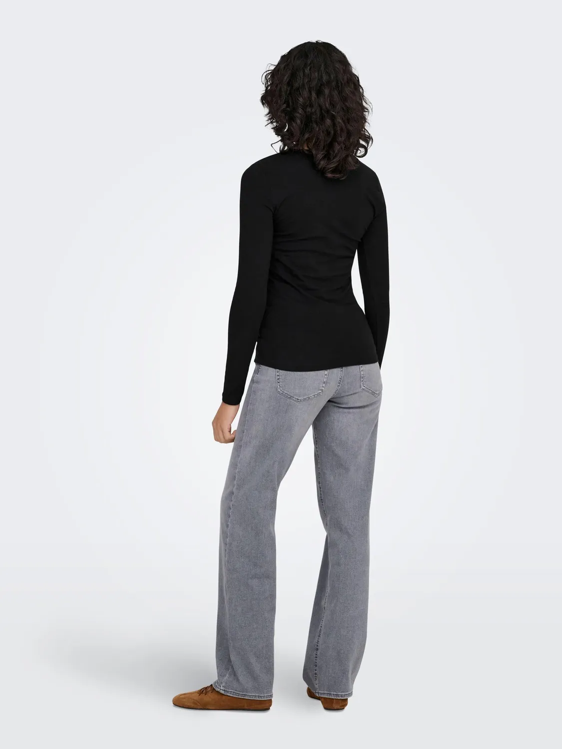 Only Onllive Love maglia donna maniche lunghe girocollo nero