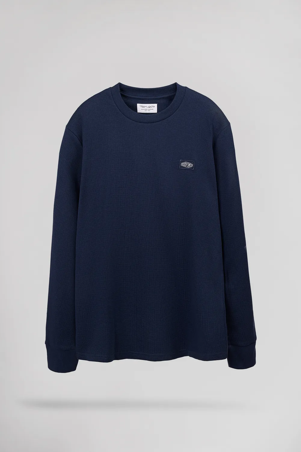 Teddy Smith T-Waffle ML maglia maniche lunghe US Navy cotone