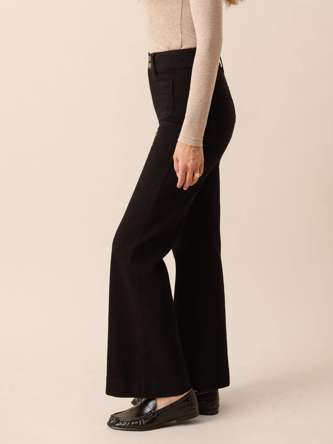 Oraije Elena jeans flare denim nero