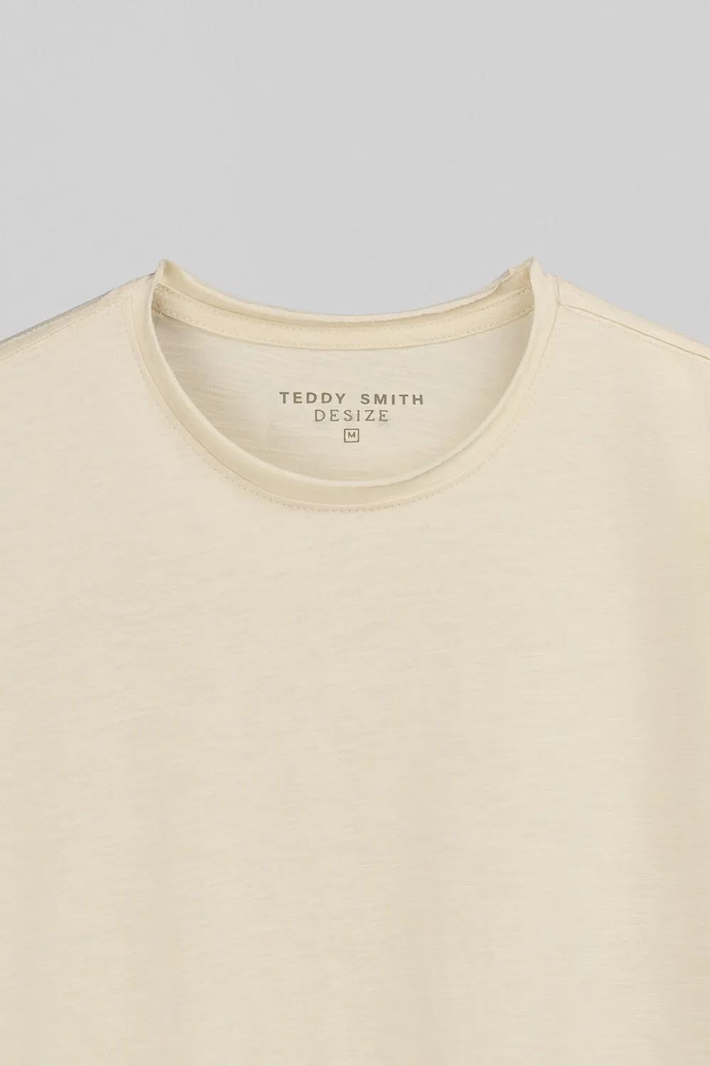 Teddy Smith T-Perry maglietta uomo cream jersey slub