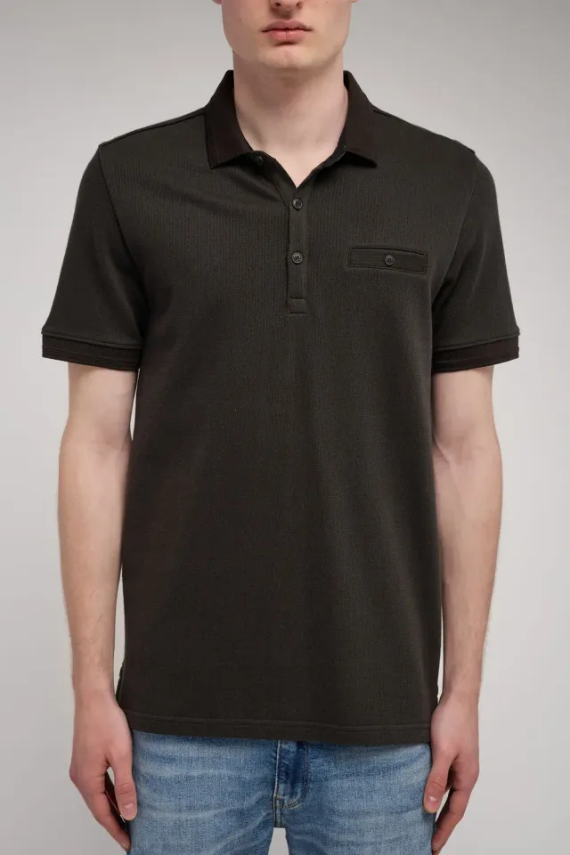 Teddy Smith P-Wesley MC polo uomo kaki scuro cotone