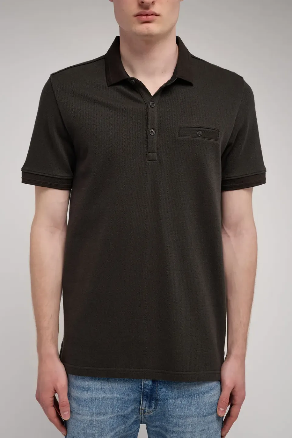 Teddy Smith P-Wesley MC polo uomo kaki scuro cotone