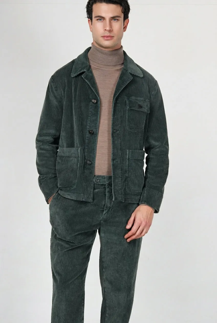 Mason's Chile Work Jacket overshirt velluto verde scuro