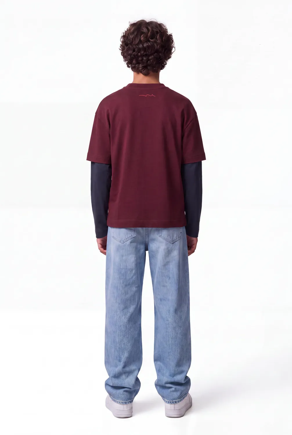 Teddy Smith T-Sly ML t-shirt ragazzo bordeaux maniche lunghe