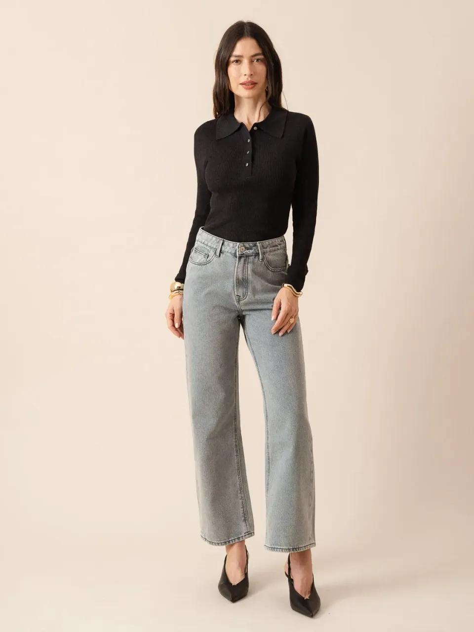 Oraije Raphael jeans straight loose verde