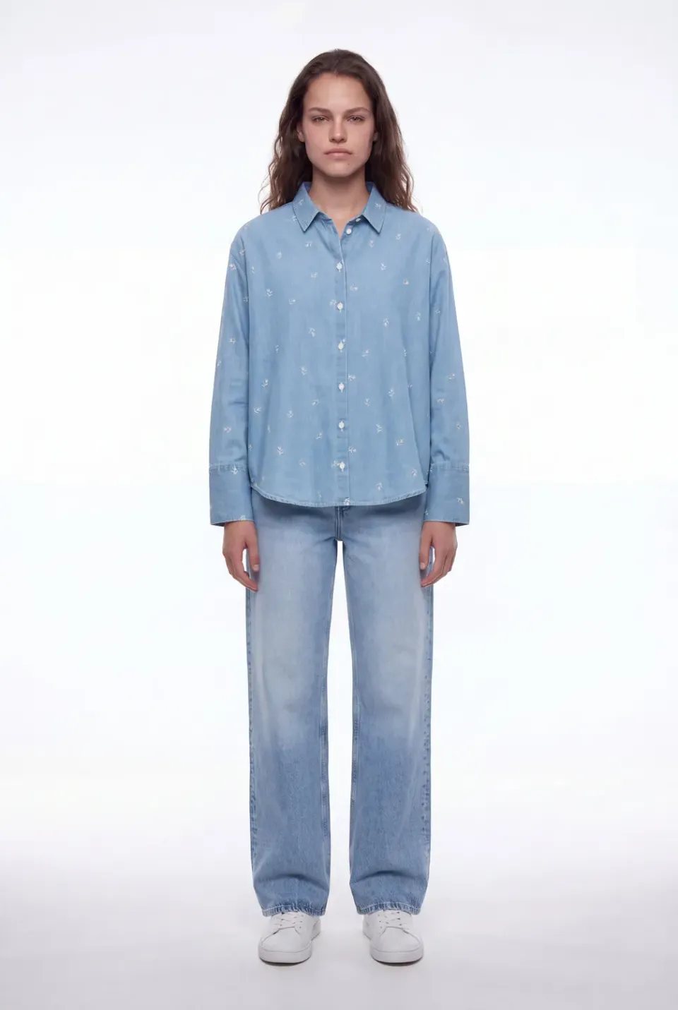 Teddy Smith C-Eliane ML Camicia Denim Donna ricamata