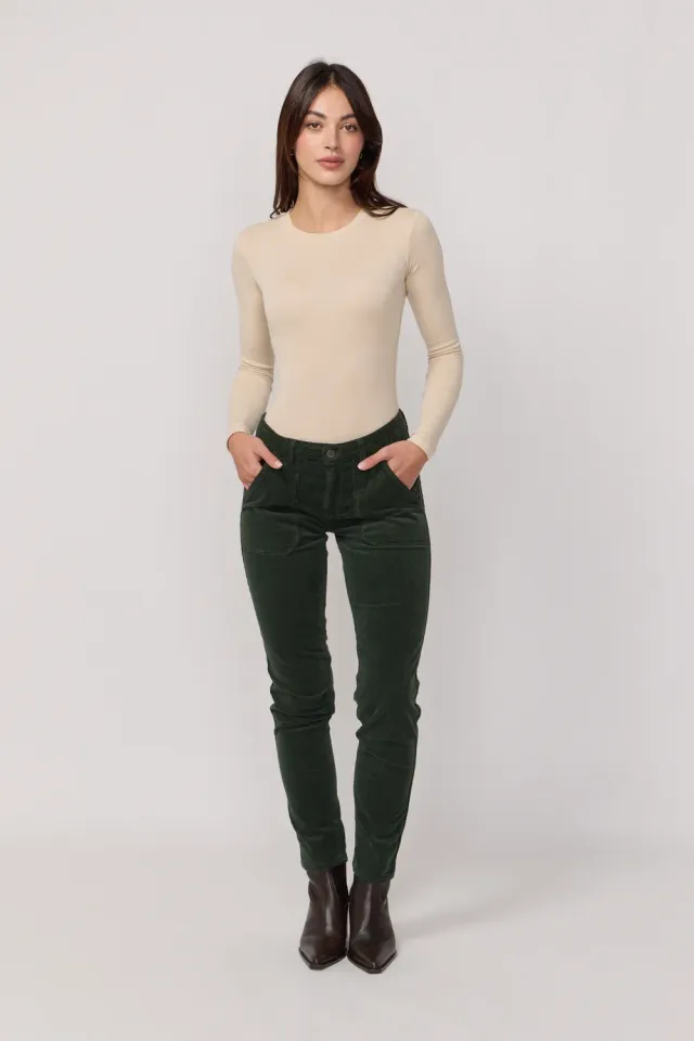 Acquaverde Pierce pantaloni velluto English Green