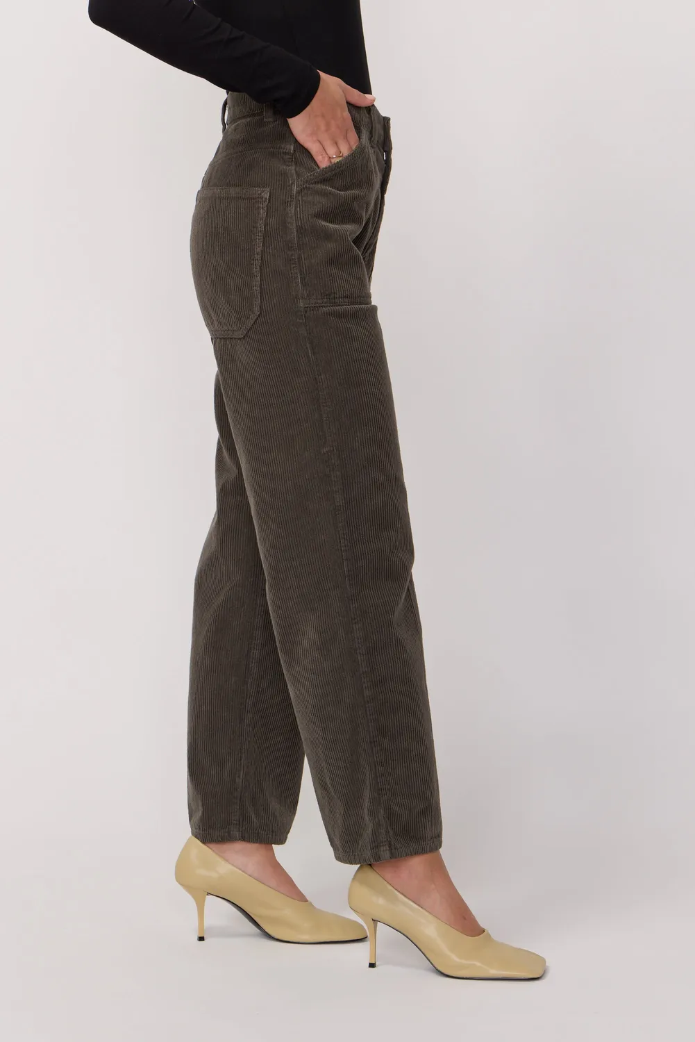 acquaverde Eddy pantaloni velluto verde muschio