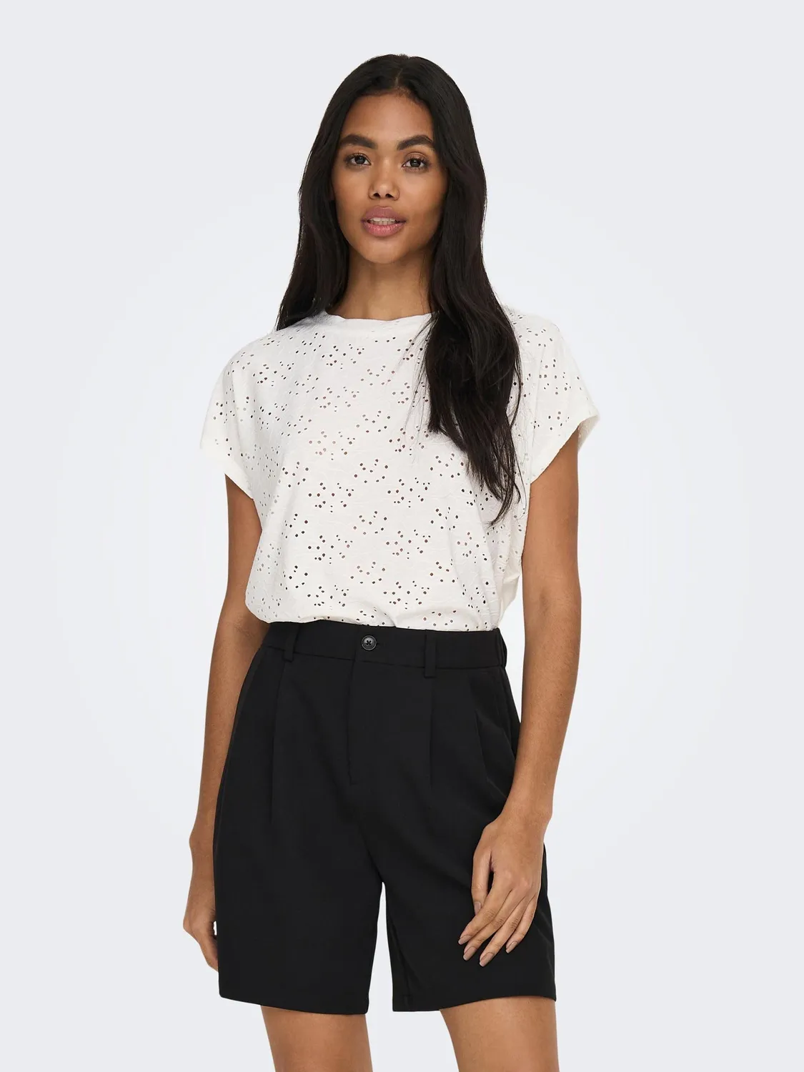 ONLY Onlsmilla S/S t-shirt donna Cloud Dancer jersey