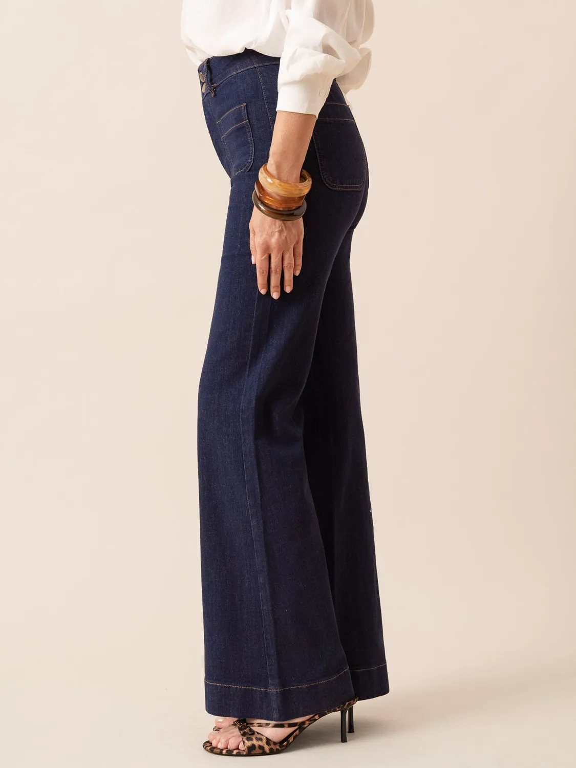 Oraije Elena jeans flare grezzo