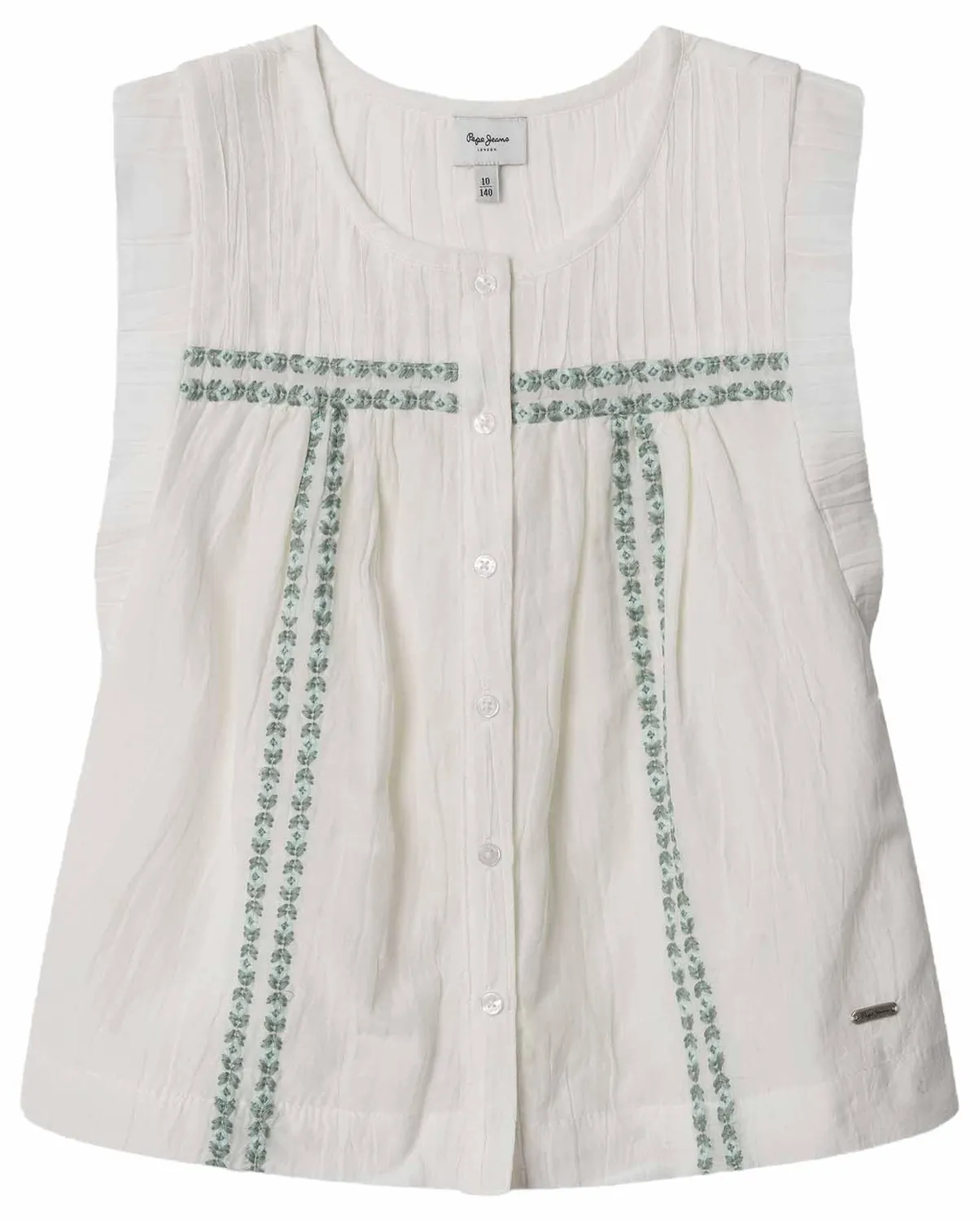 Pepe Jeans Hetty Blusa Bambina 10 Anni Bianco Ricamata