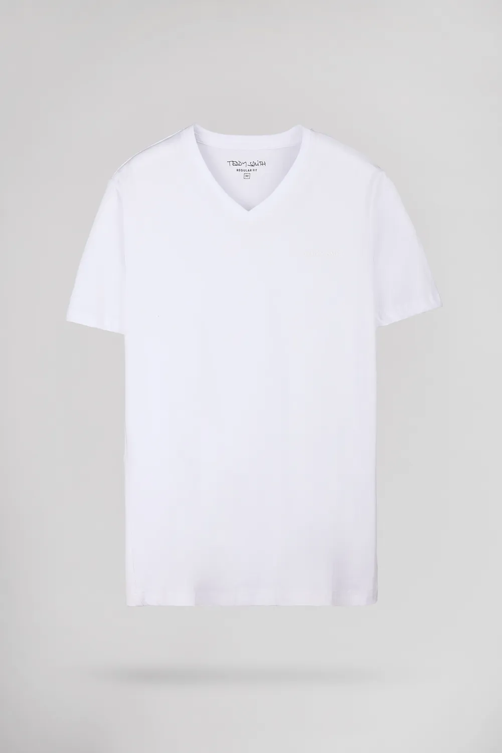 Teddy Smith Tawax 2 MC T-Shirt Scollo V Bianco Cotone