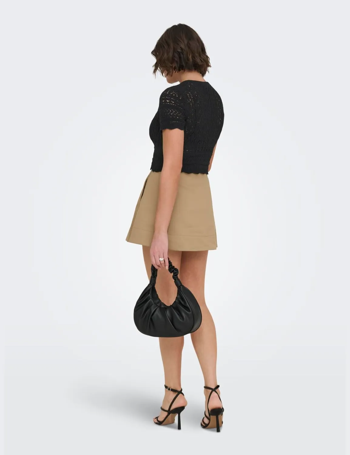 ONLY ONLElke Cardigan Nero Perle Maniche Corte