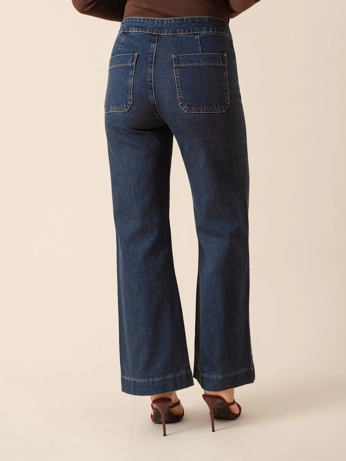 Oraije Victo jeans wide blu scuro alte