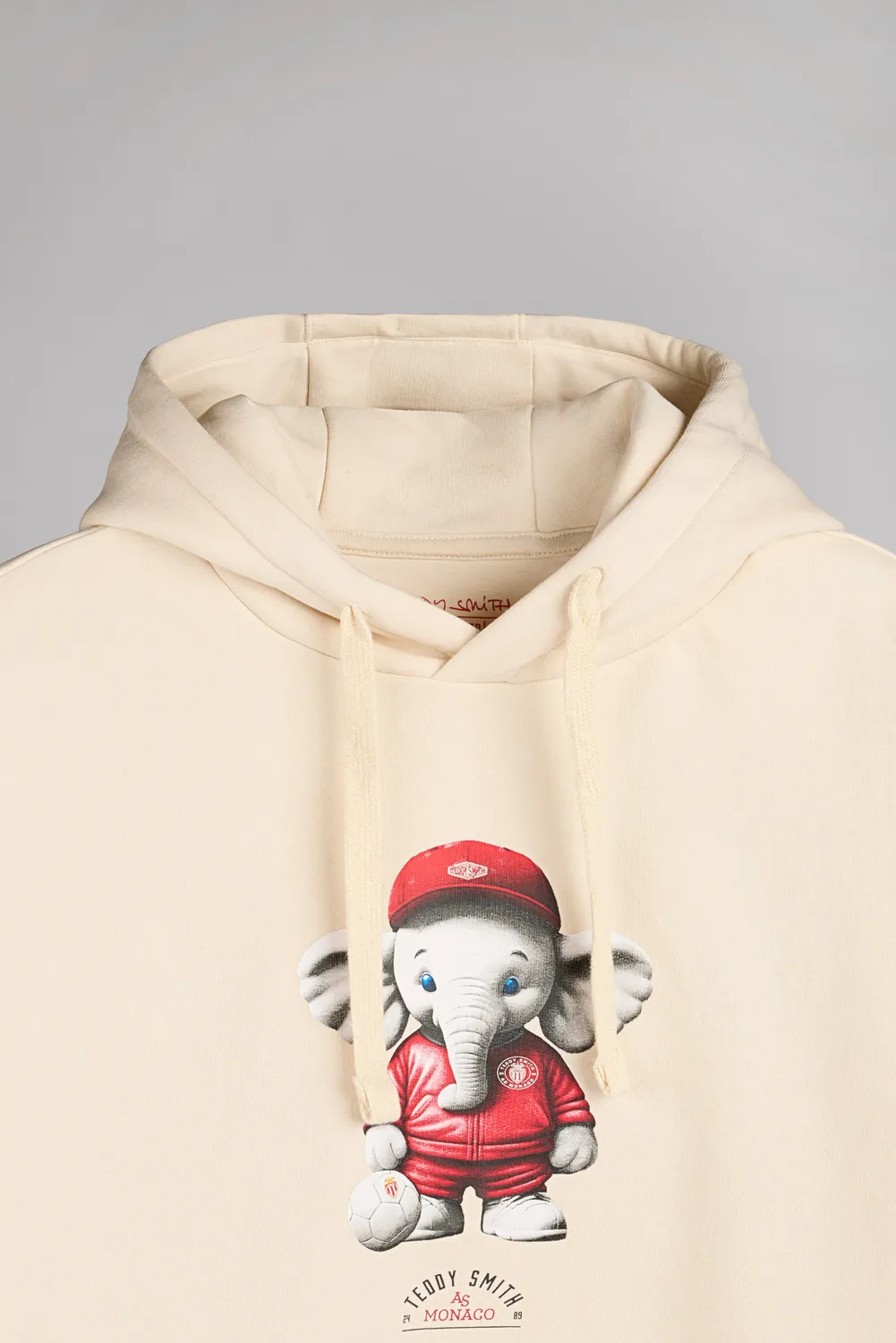 Teddy Smith S-Mascotte felpa uomo cream cappuccio