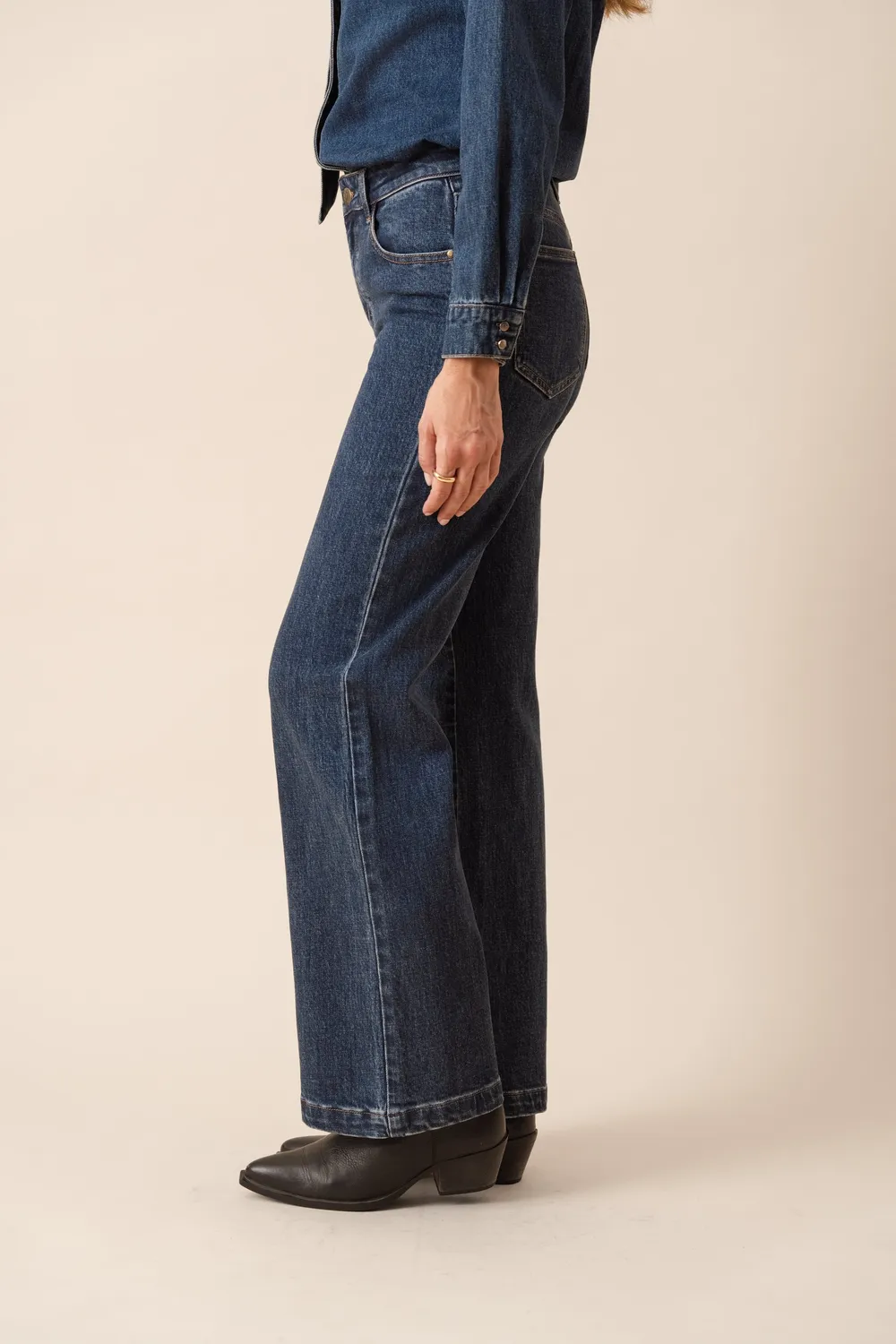 Oraije Mona jeans straight blu scuro cotone