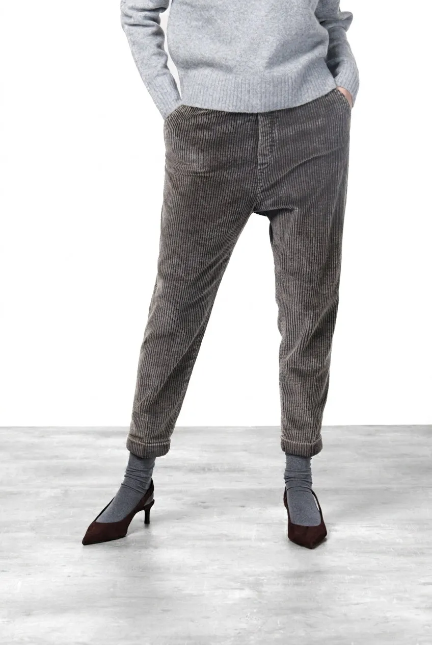 Mason's Malibu Jogger City pantalone donna marrone scuro velluto