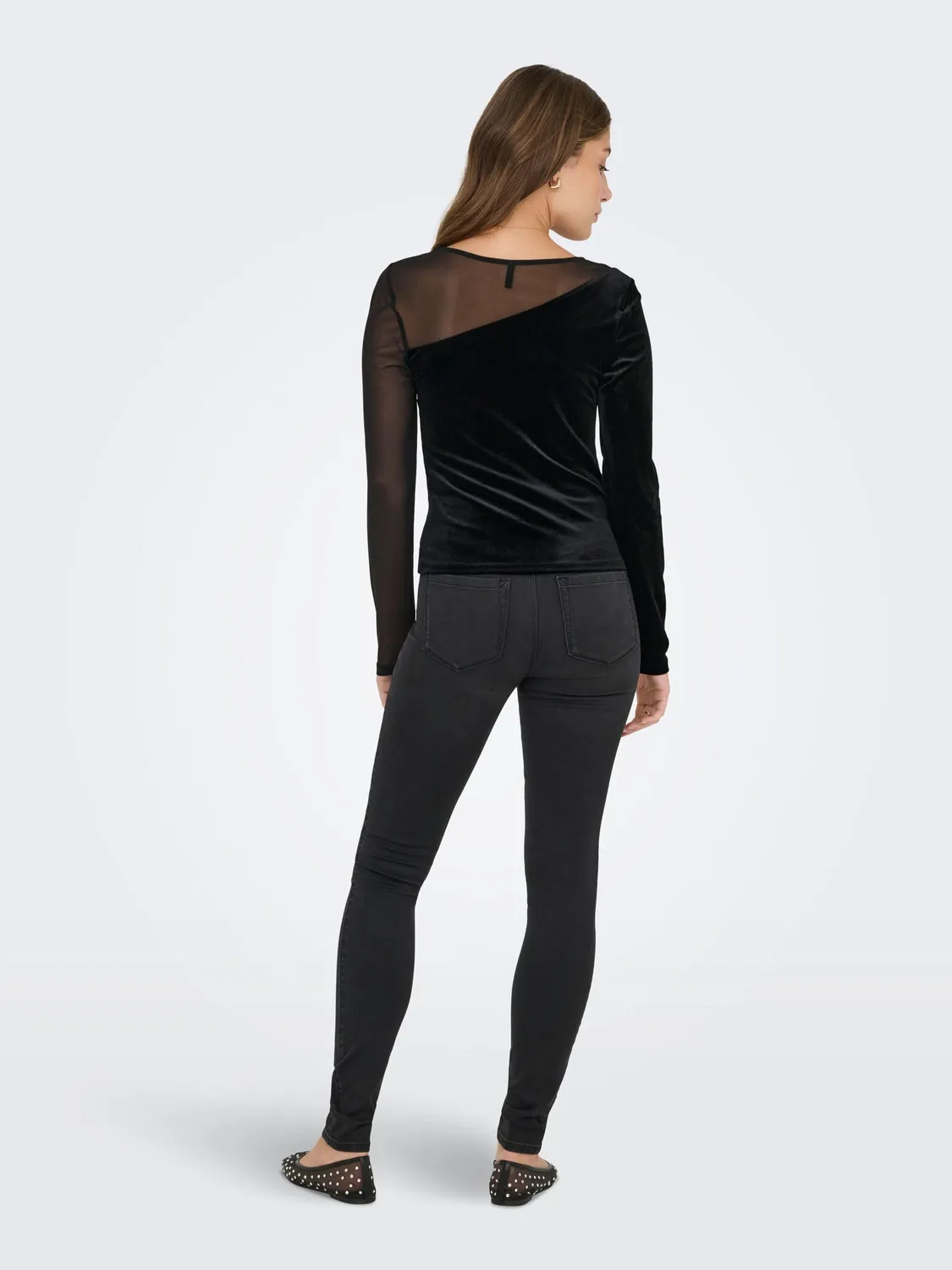 ONLY Onlsmooth Mesh Mix top donna L manica lunga