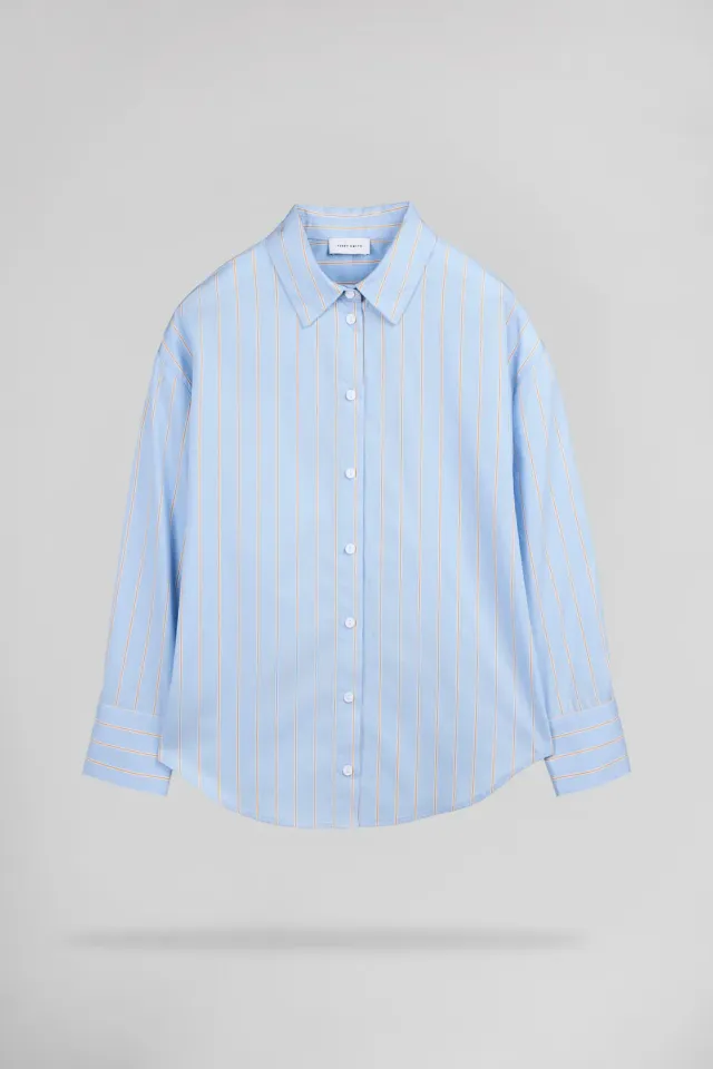 Teddy Smith C-Charlina camicia donna azzurro righe