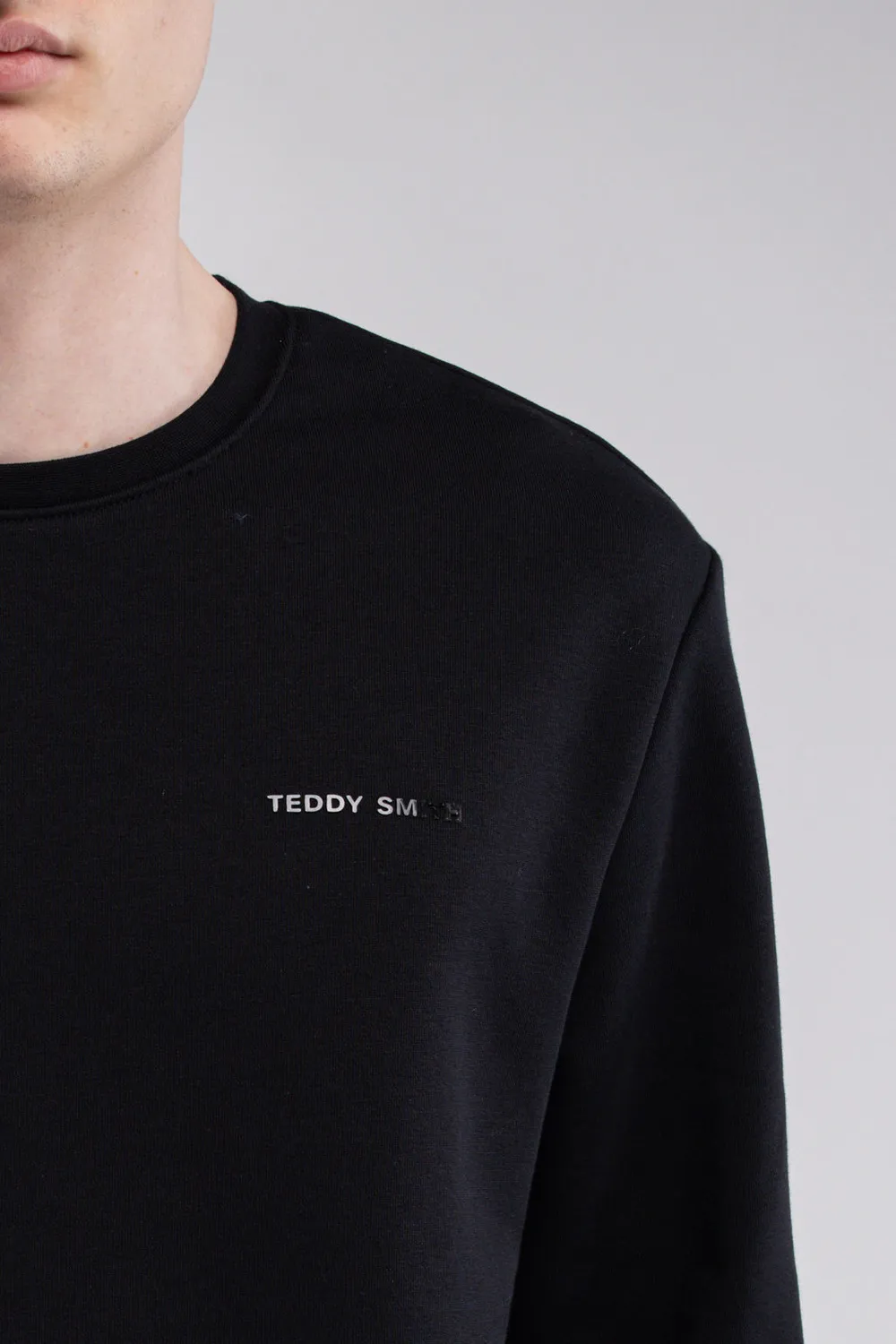Teddy Smith S-Nark RC felpa uomo nero girocollo felpata