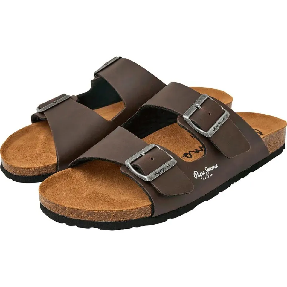 Pepe Jeans Double Kansas sandali uomo marrone sughero
