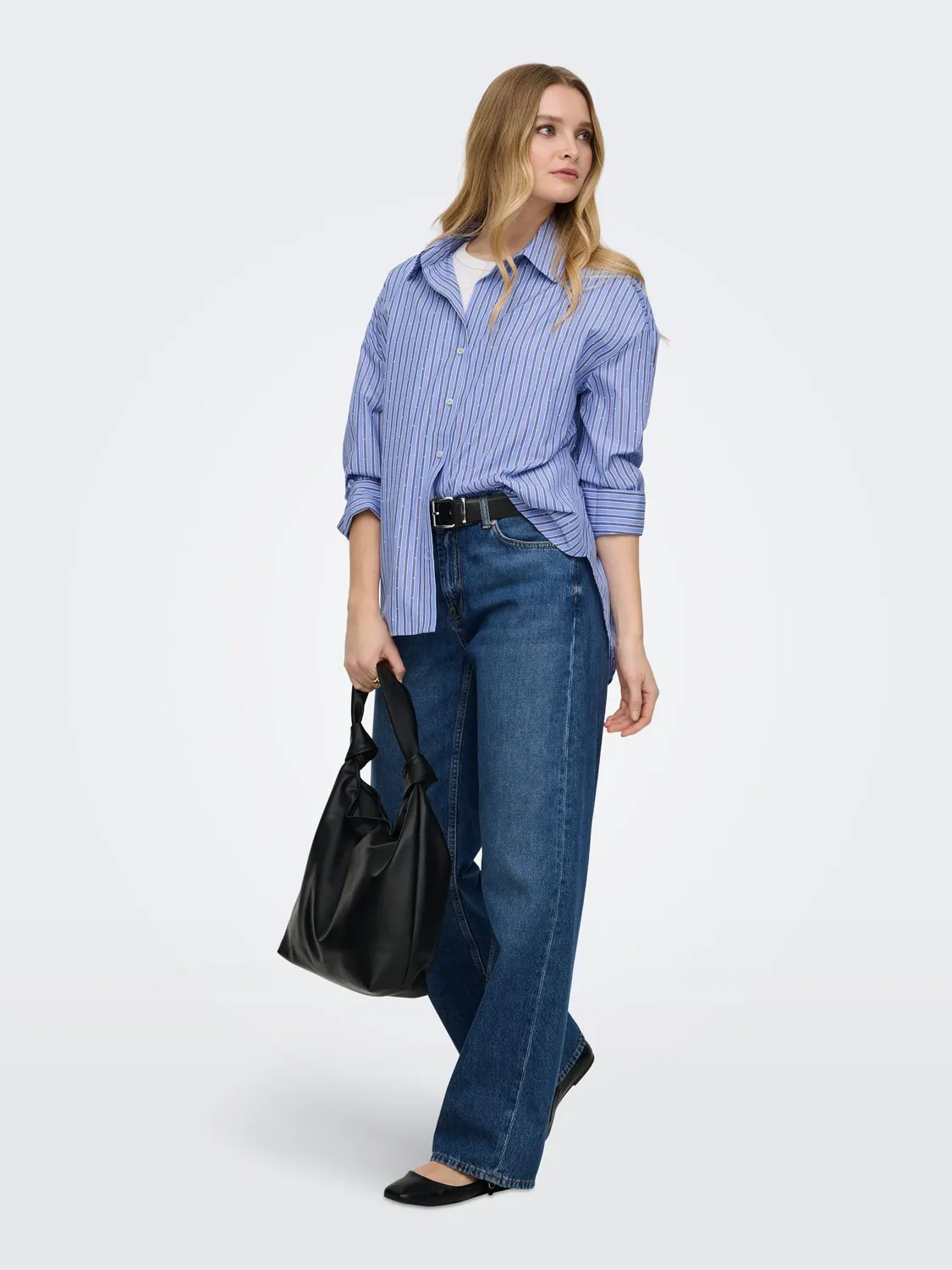 ONLY Onloregon Alva camicia donna strass nera S