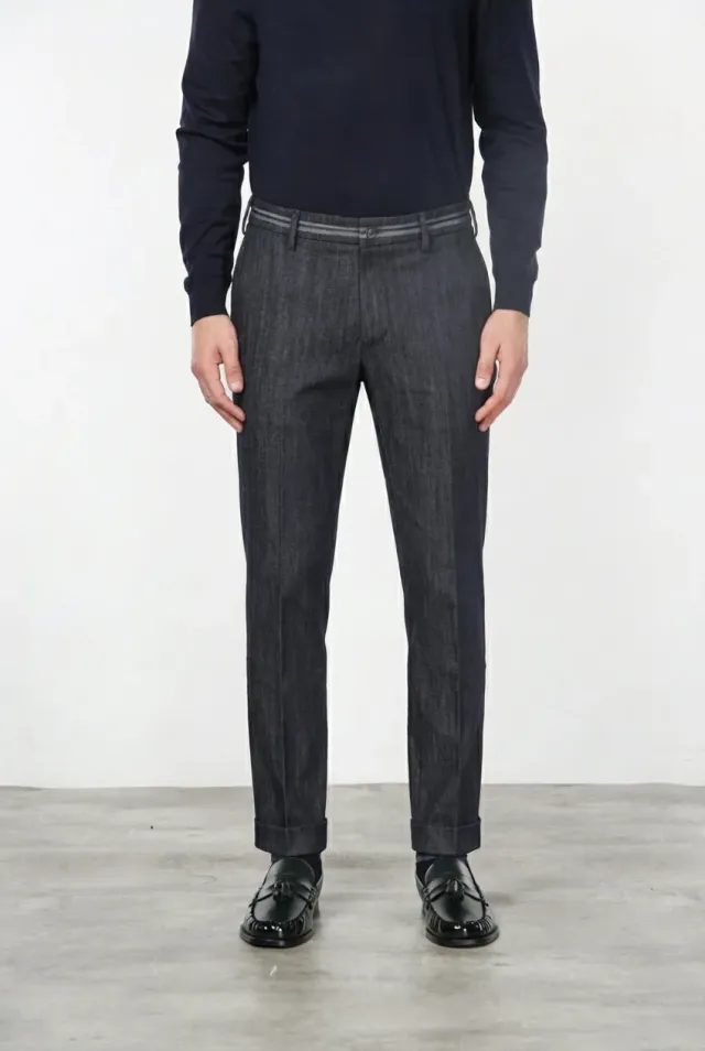 Mason's New York Elegance Pantalone Chino Uomo Blu Navy Regular