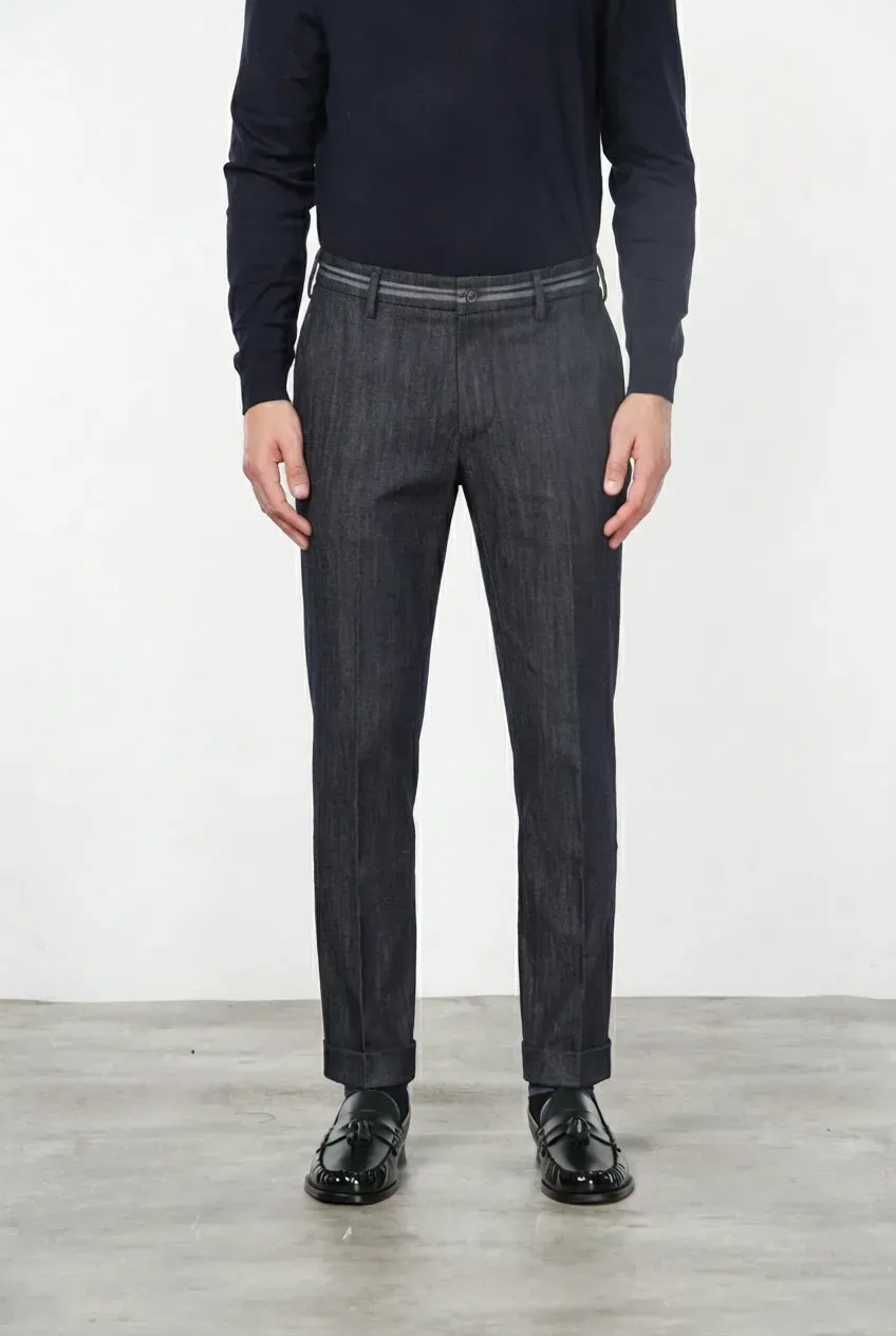 Mason's New York Elegance Pantalone Chino Uomo Blu Navy Regular