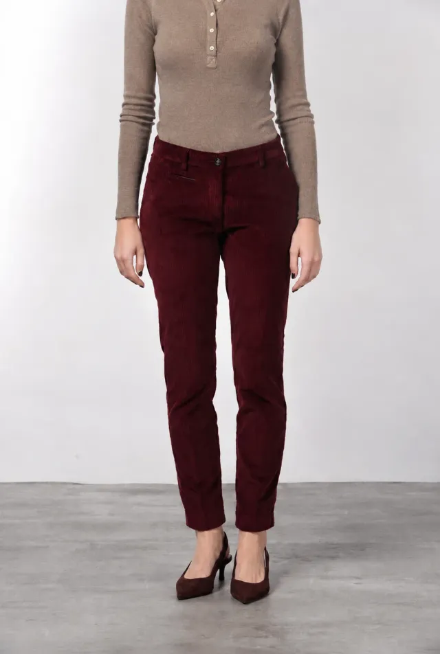 Mason's New York Slim chino donna mosto velluto slim