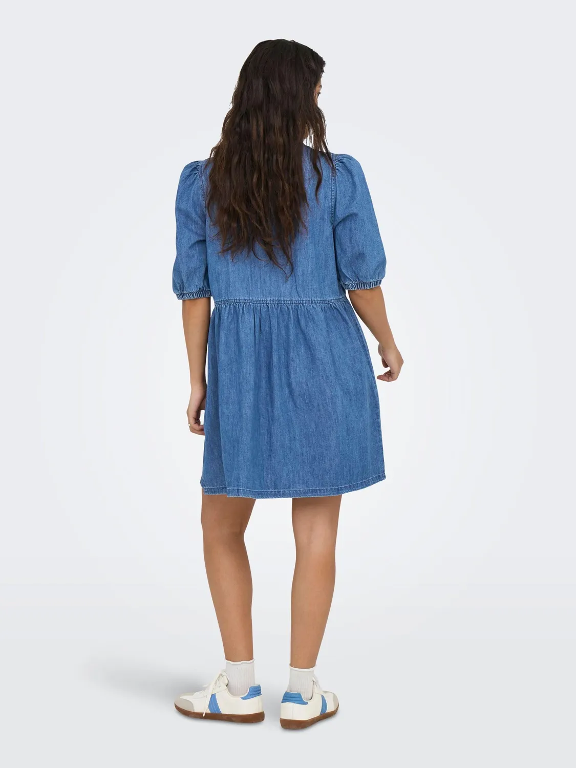 ONLY Onlclara Puff Bow Dress DNM AKM vestito XS denim