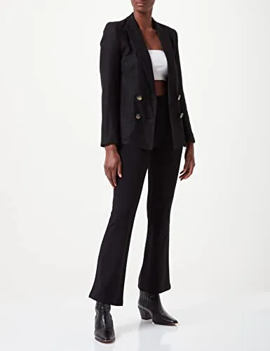 Only Jdypretty pantaloni flare donna jersey elastico nero
