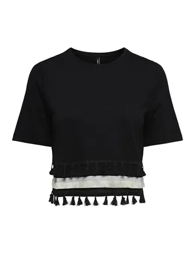 ONLY Onlfilippa Life Tassel top nero S