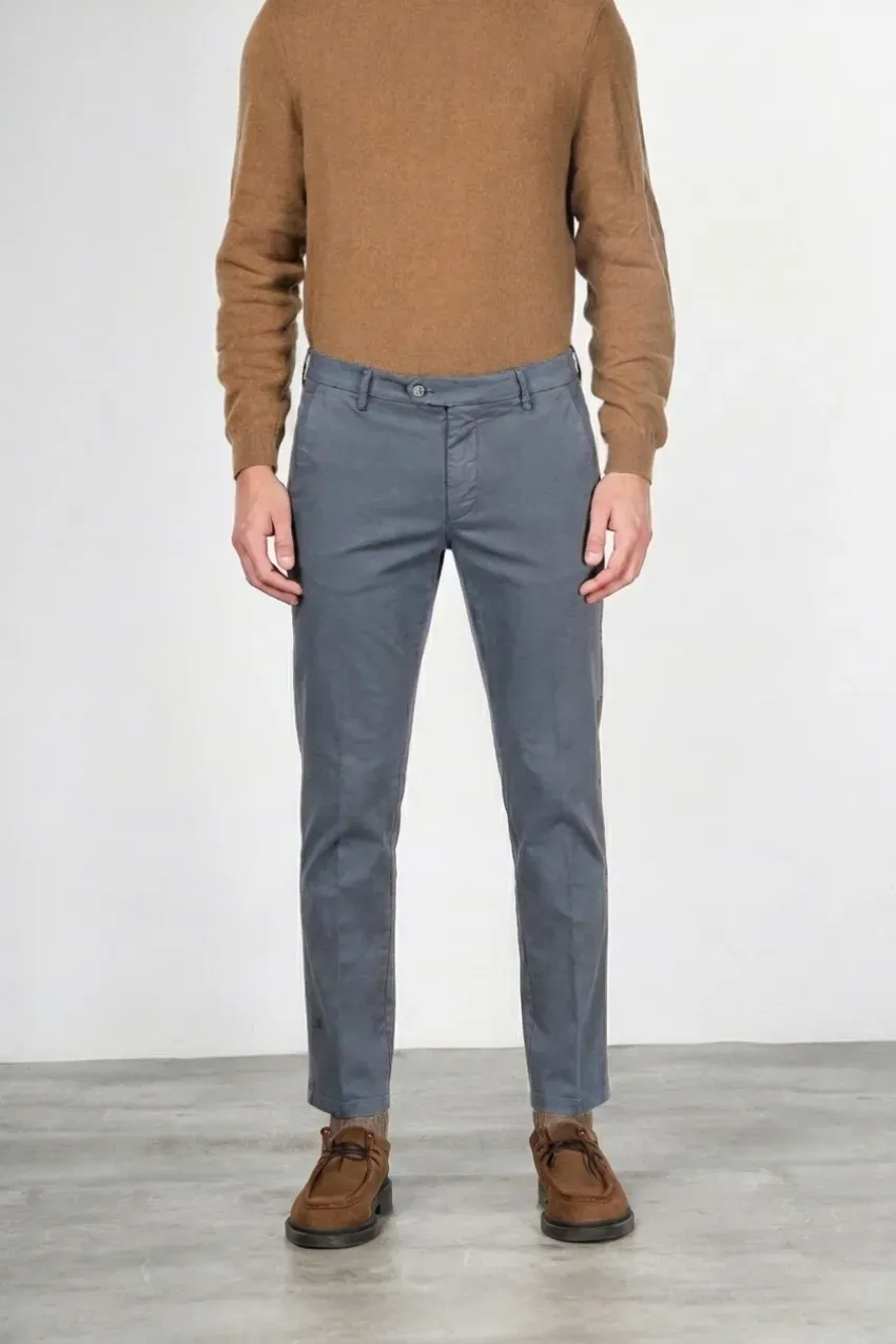 Mason's Torino Flex chino uomo grigio slim raso