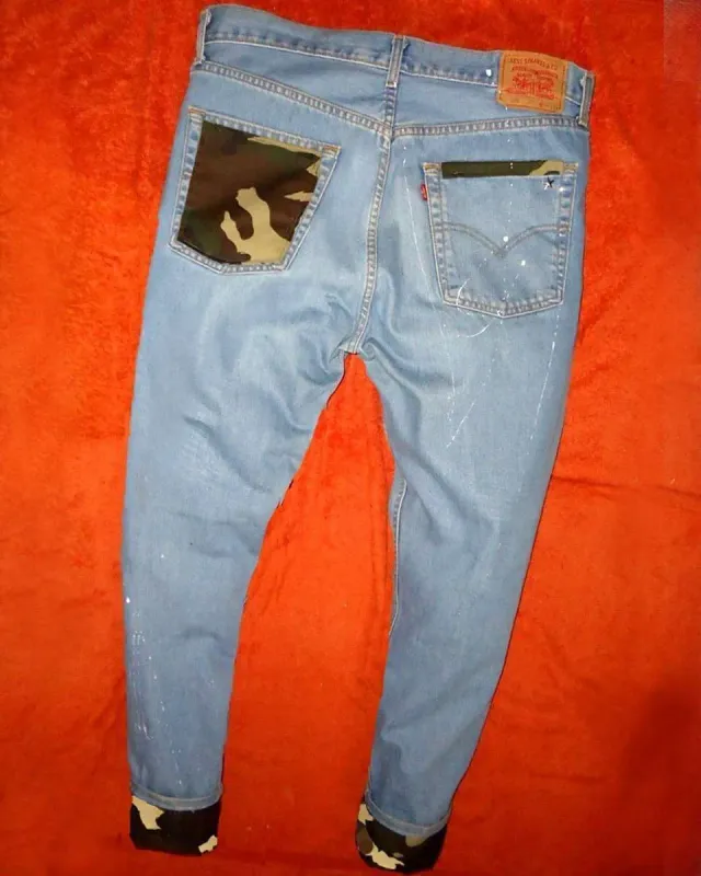 Levi's Vintage jeans personalizzato tessuto militare