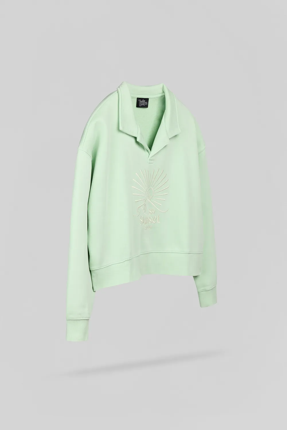Teddy Smith S-Lily Felpa polo oversize verde menta donna