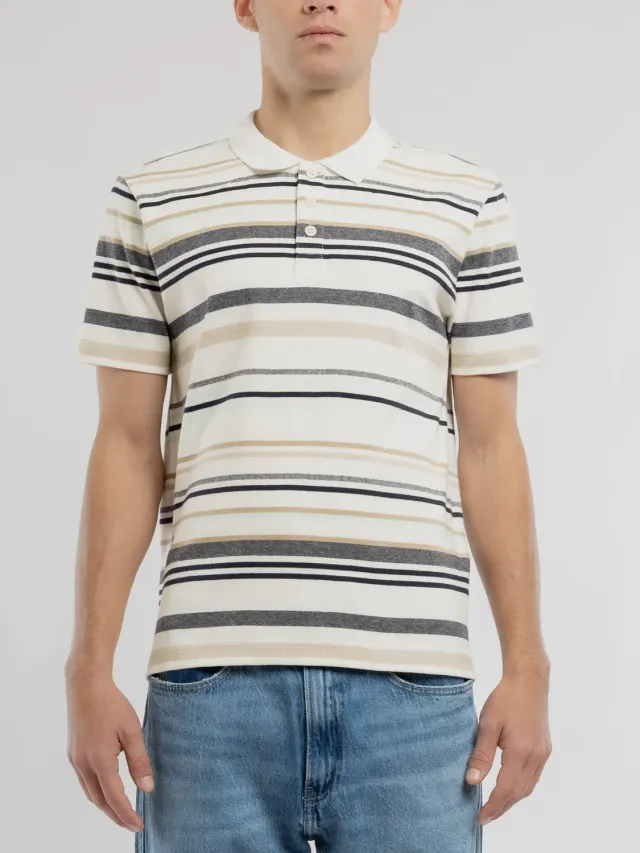 Teddy Smith P-Roy polo jacquard middle white uomo