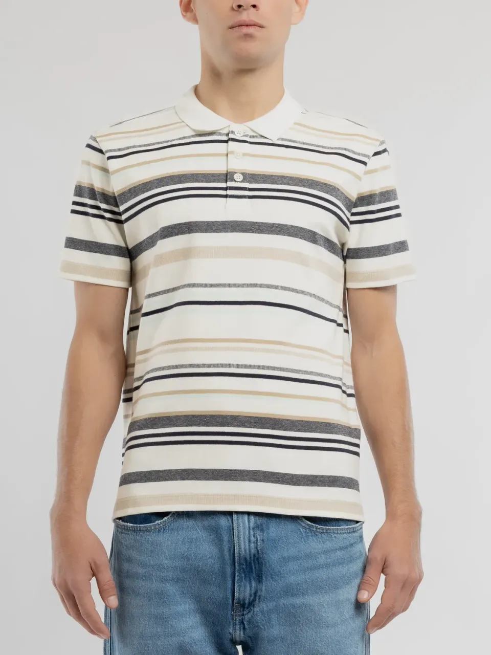 Teddy Smith P-Roy polo jacquard middle white uomo