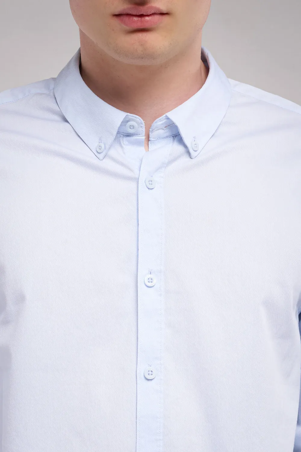 Teddy Smith C-VOLT 2 ML camicia azzurra uomo cotone